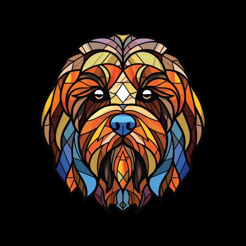 Lowchen petit Lion chien race aquarelle colorée