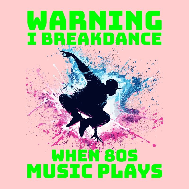 80s Breakdancer Silhouette - Neon Dance Moves
