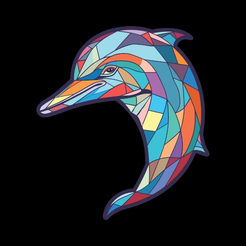 Illustration animale aquarelle colorée de dauphin