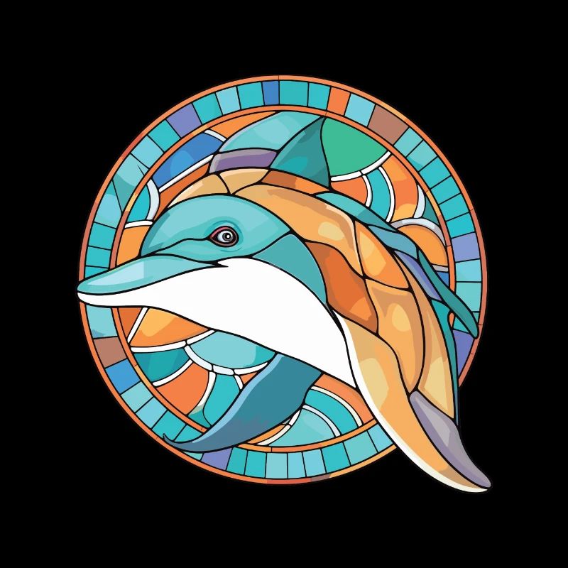 Illustration animale aquarelle colorée de dauphin