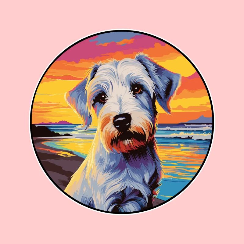 Sealyham Terrier Hunderasse Bunte Karikatur Wasserc