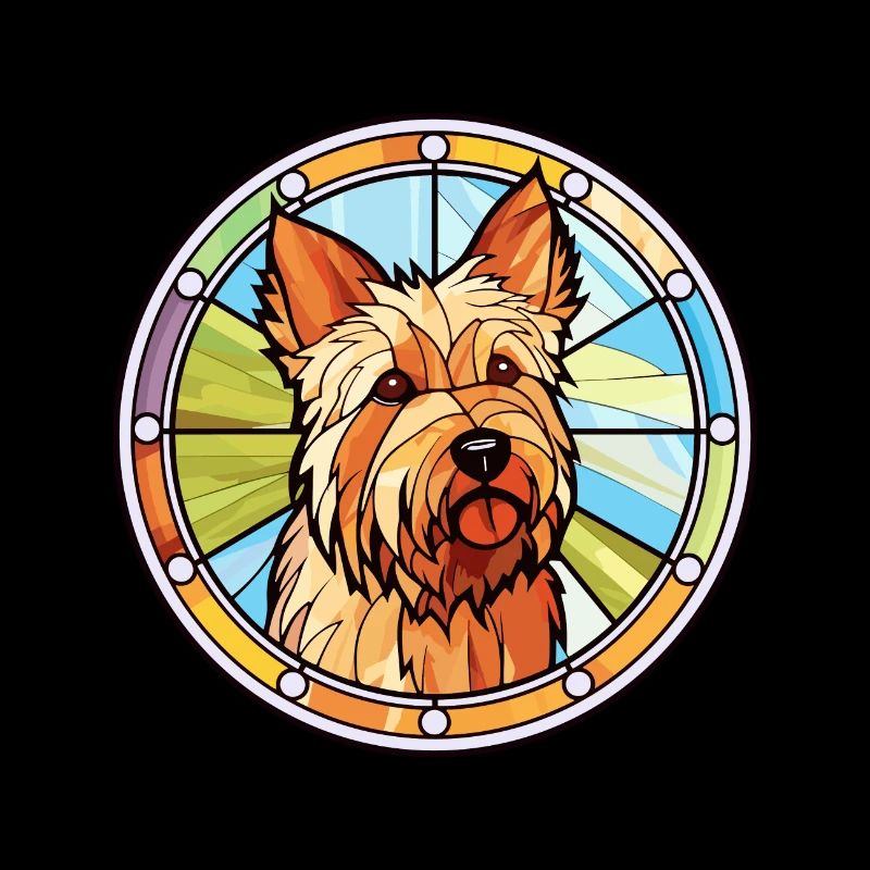 Terrier australien chien race vitrail Colorfu