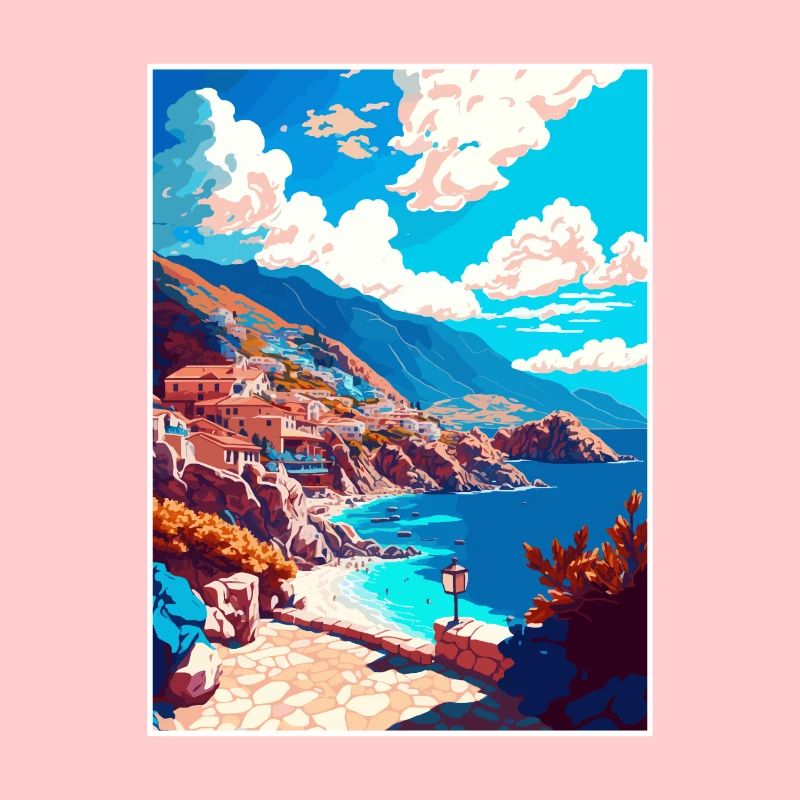 Karpathos Grèce décoration Vintage voyage affiche