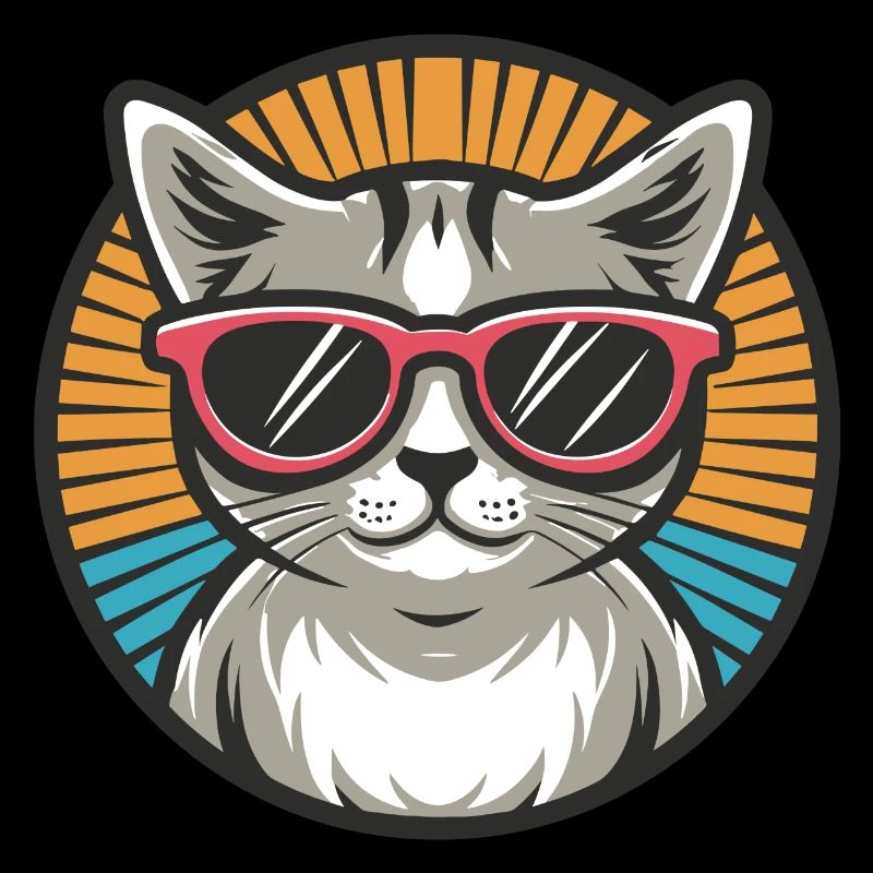 Chat avec des lunettes de soleil
