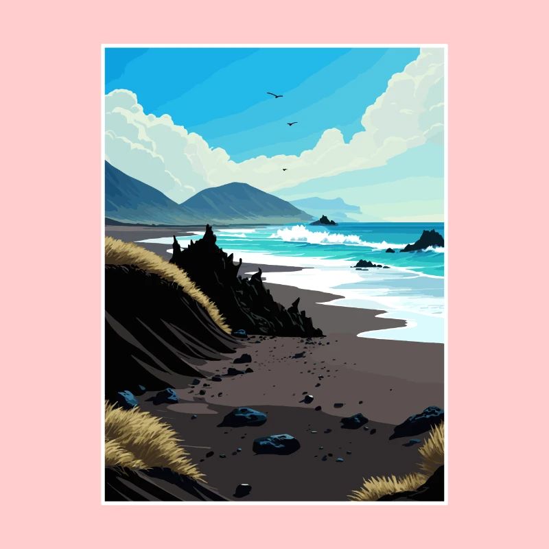 Black Sands Beach Decorblack California Souvenir
