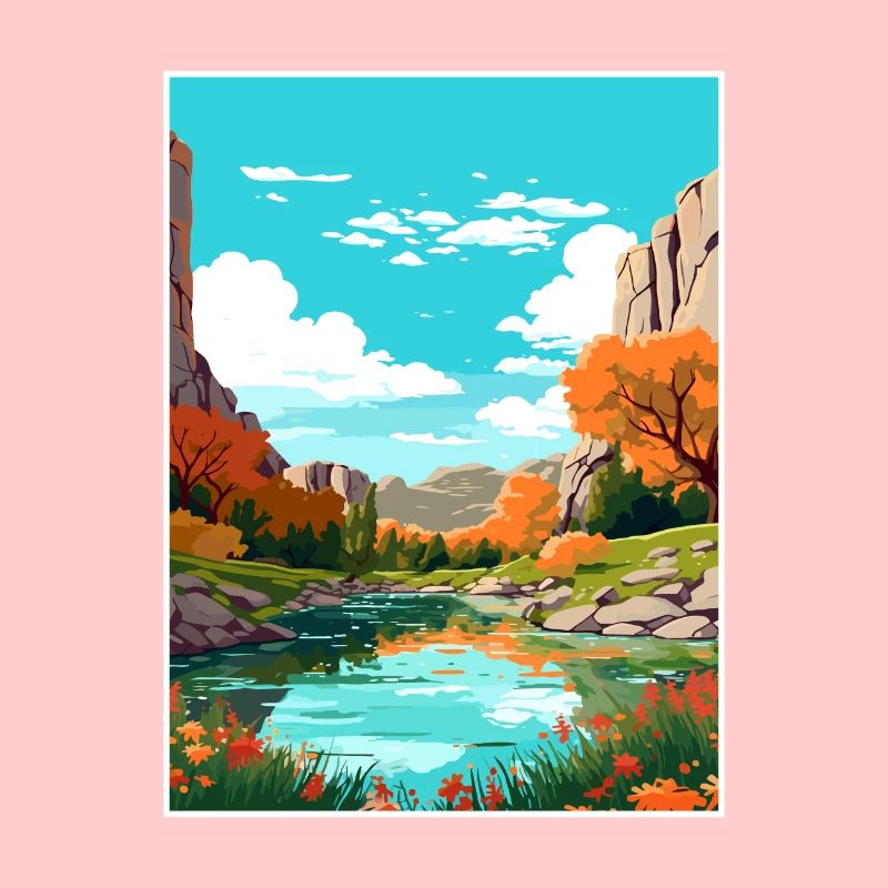 Garner State Park Parkwall Texas affiche de voyage