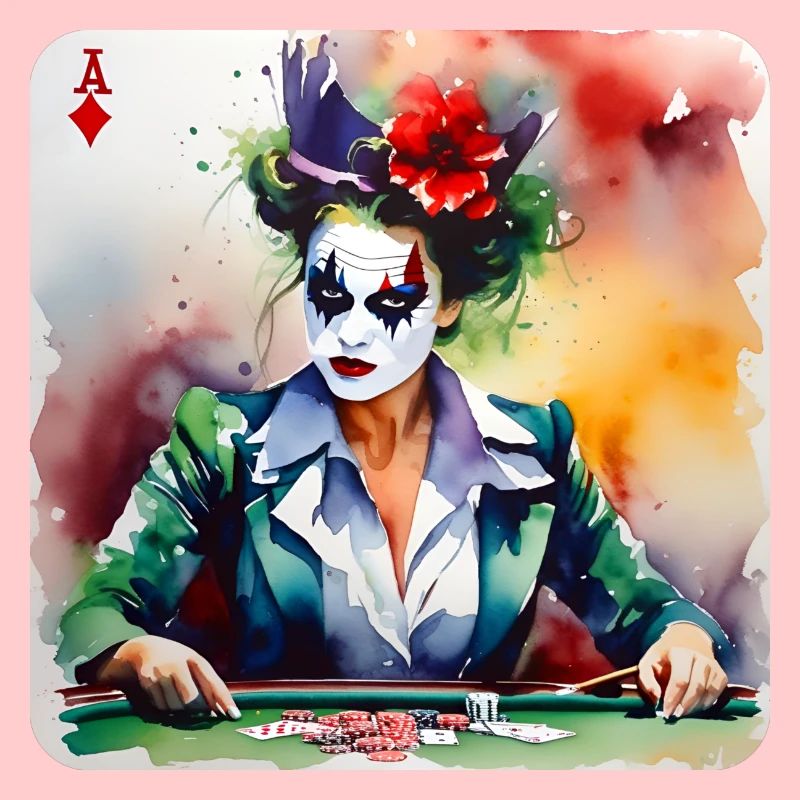 Cool Harlequin Poker Gothic Girl