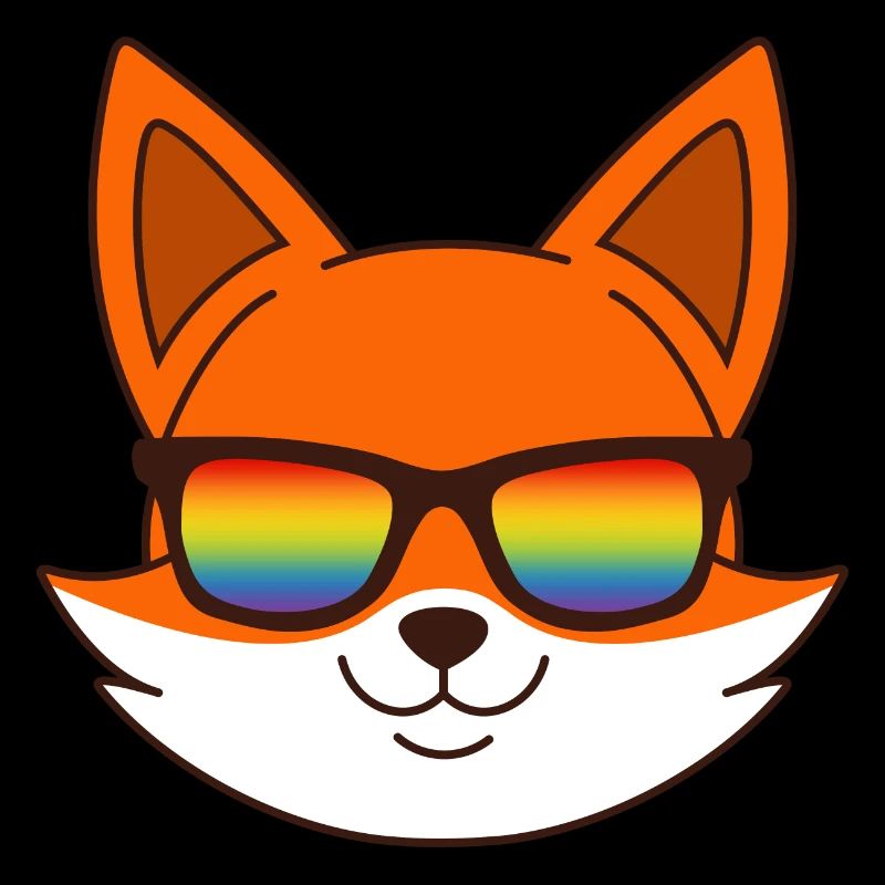 Fuchs mit Regenbogen Sonnenbrille