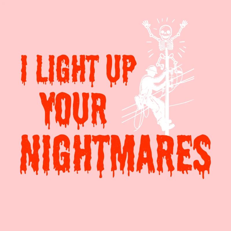 Lineman Halloween Nightmare Spooky Electric Design
