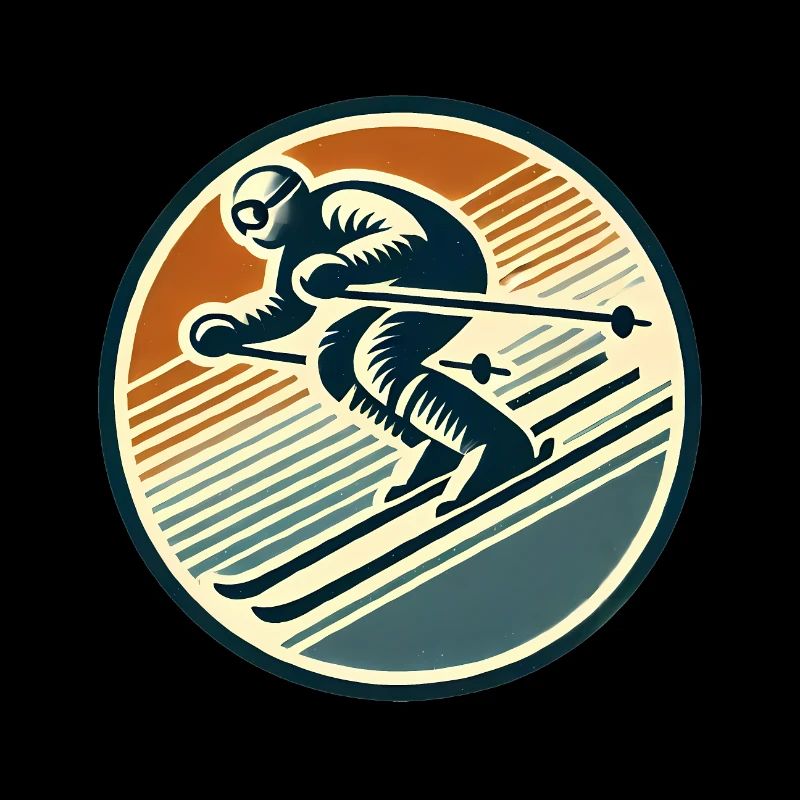 Conception de badge de ski rétro