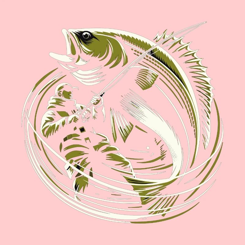 Pêche Pêcheur Morue Poisson Géant Vert Olive Cadeau