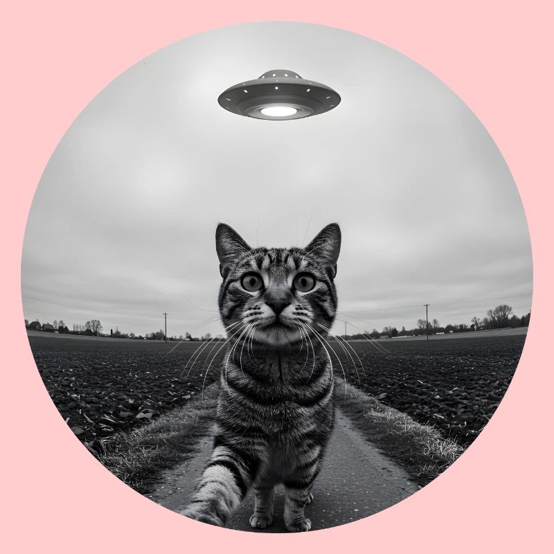 Design drôle d’extraterrestre d’un chat spatial OVNI