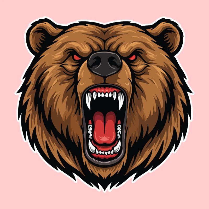 Wild Brown Bear Anger Logo Mascot Bear