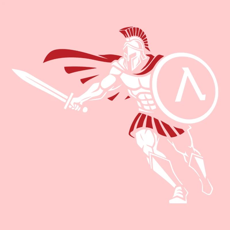 Spartiate Attaque Épée Bouclier Mascotte Spartan
