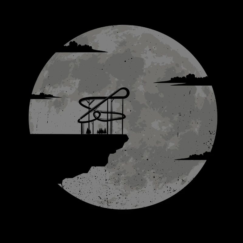 Idée cadeau Roller Coaster Parcs d'attractions de la pleine lune