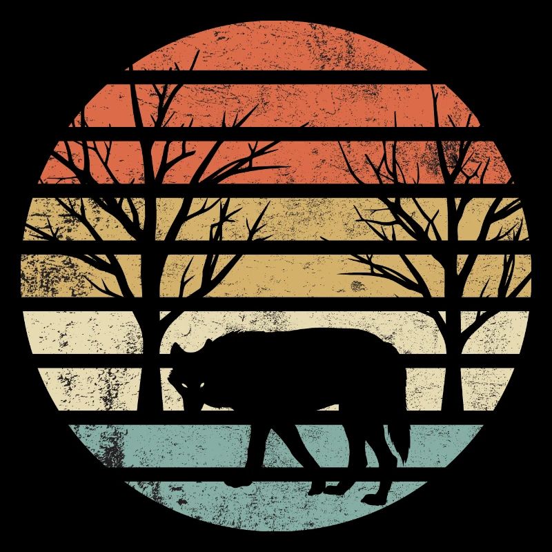 Wolf Retro Wolf Mens Wolf Vikinger