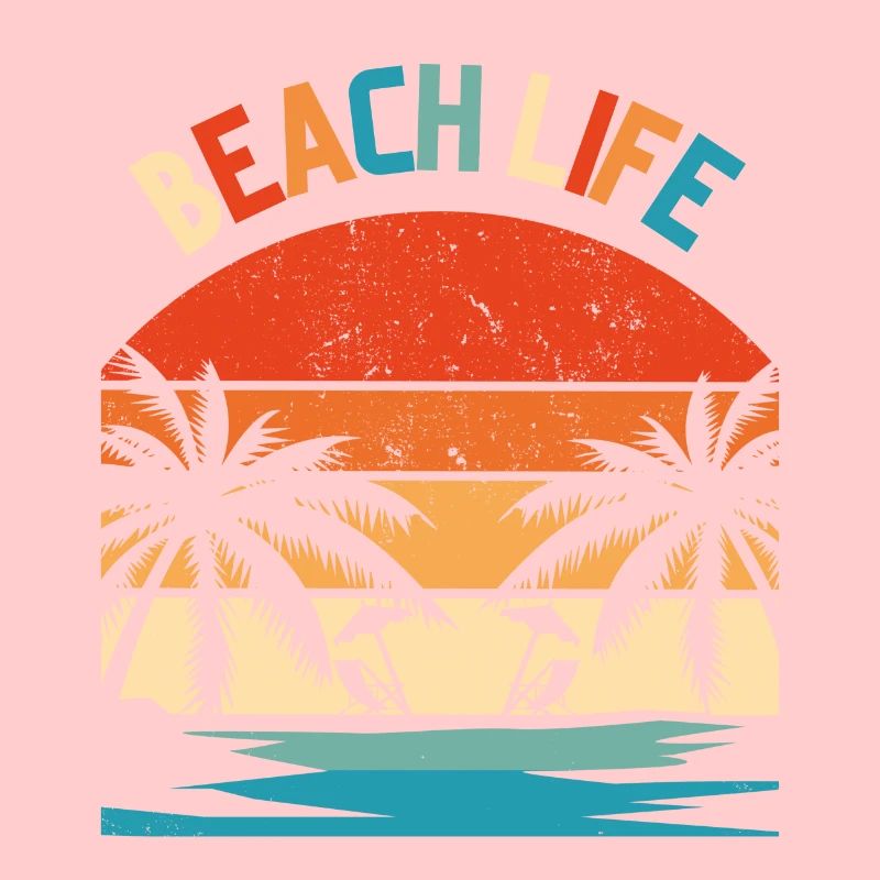 Beach Life Retro Coucher de soleil