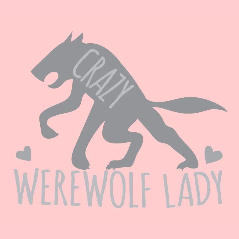 Verrückte Werwolfdame mit grauem gehendem Wolf