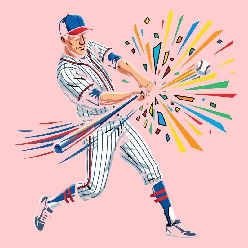 Pop Art coloré du batteur de baseball