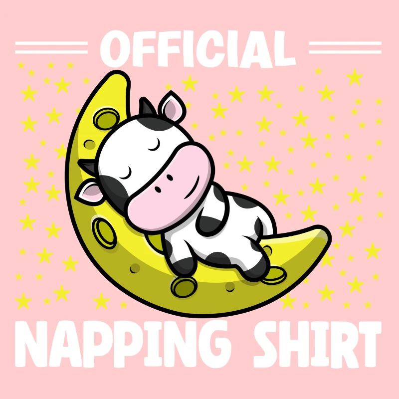 Sleeping Sloth Lover Cute Cow Napping