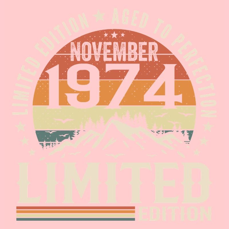 November 1974 Einzigartiger Retro-Geburtstag