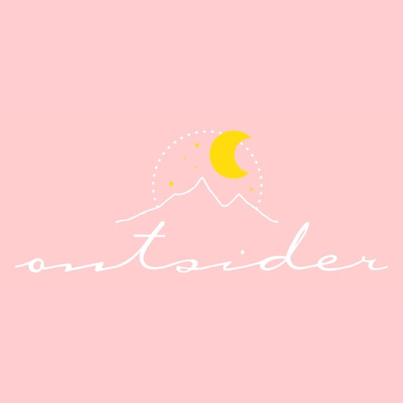 Outsider – minimalistisches Design Berge Mond Boho