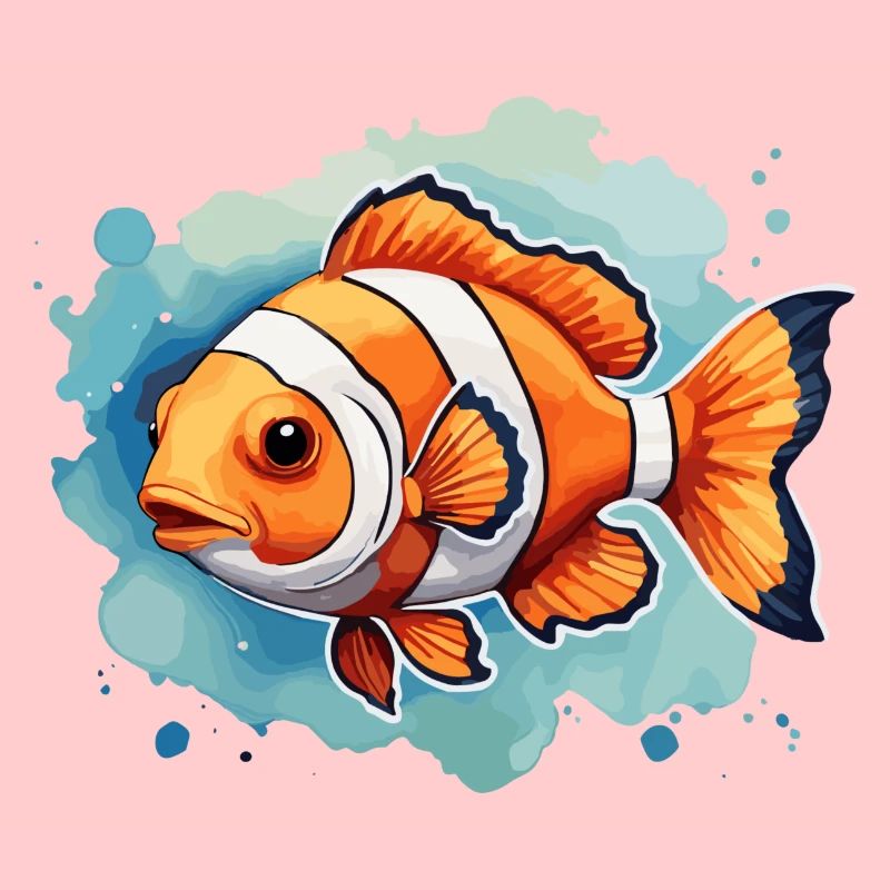 Poisson-clown coloré dans un aquarium mignon mignon Nemo