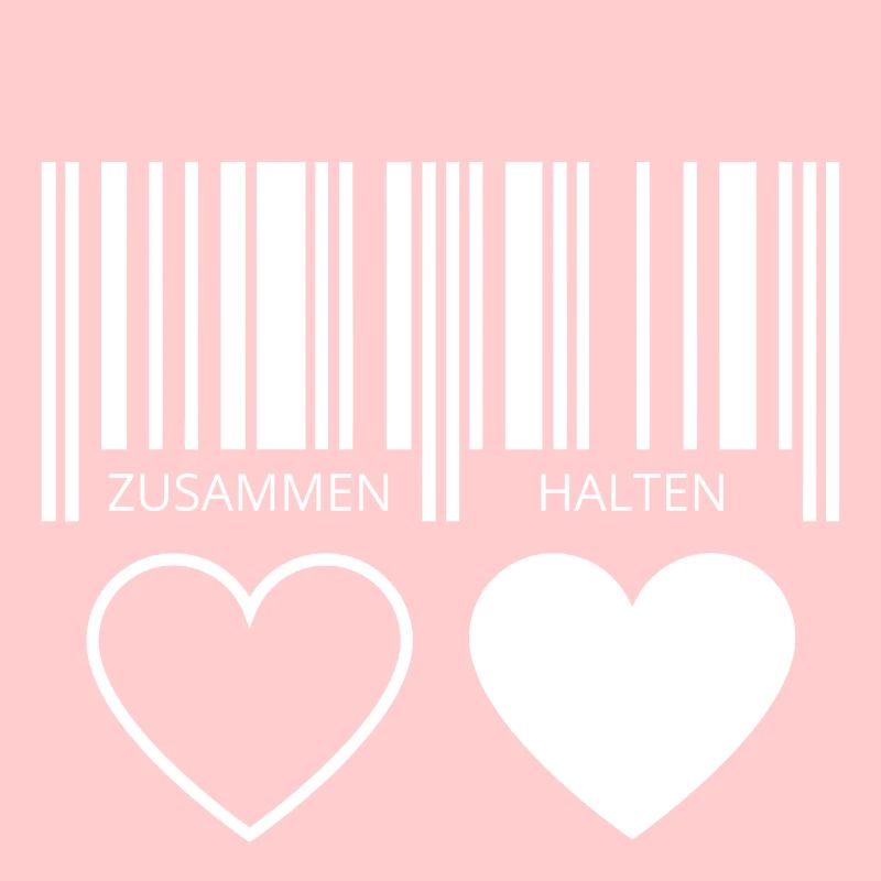 Zusammen halten Herzen Strichcode Barcode Paar C19