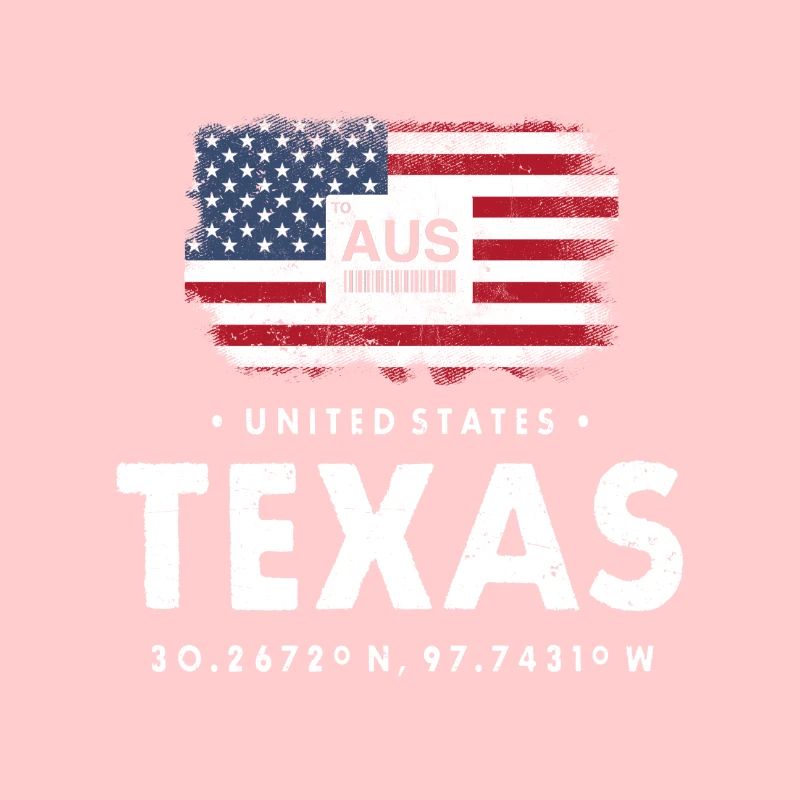 AUSTIN TEXAS AIRPORT CODE USA FLAGGE GESCHENK