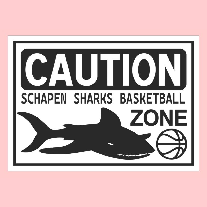 CAUTION SHARKS white