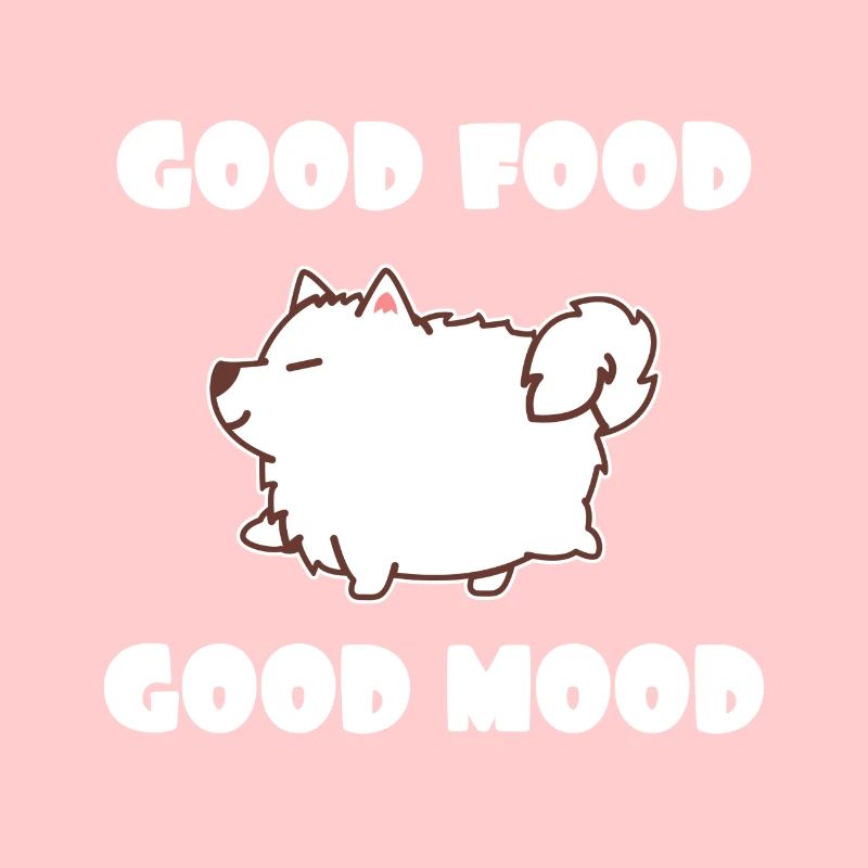 Dicker Samojede Hund Essen Vierfraß