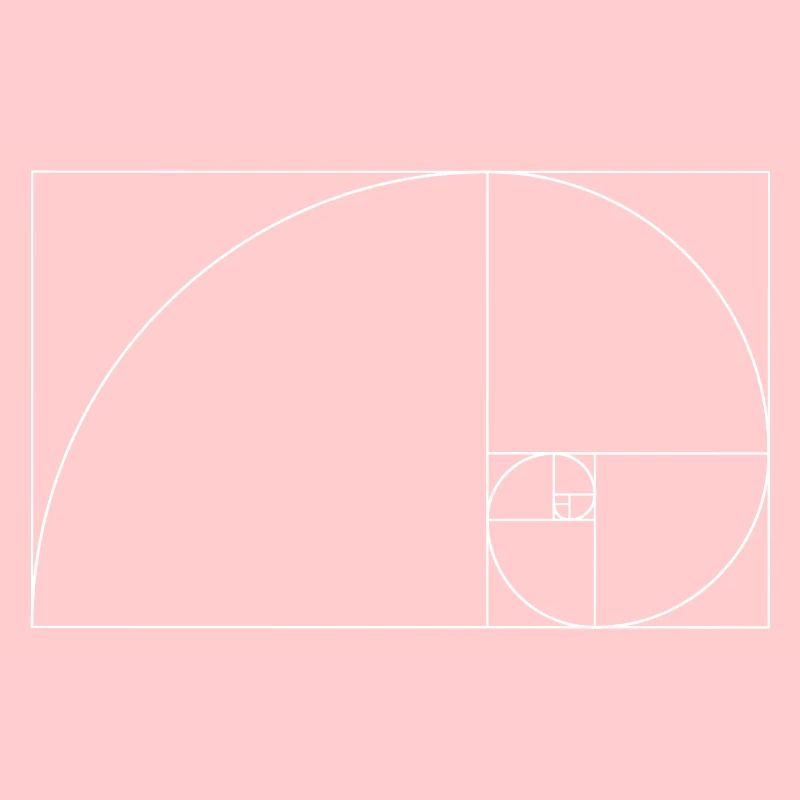 Fibonacci spiral golden section geometry Phi