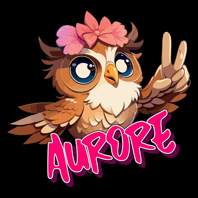 AURORE - Schöner Mädchen Name mit süßer EULE