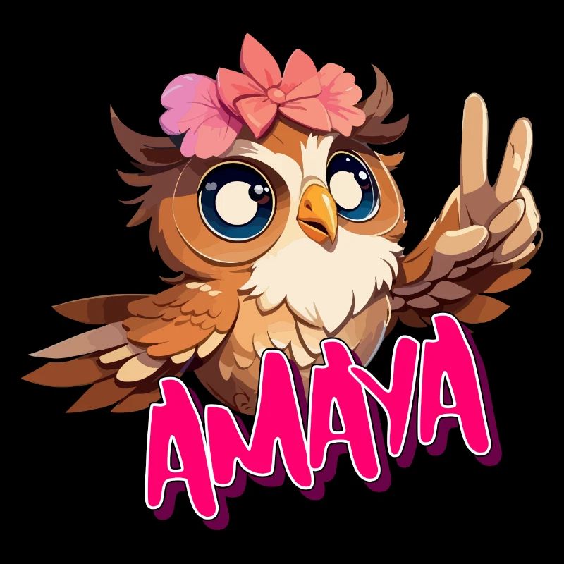 AMAYA - Schöner Mädchen Name mit süßer EULE