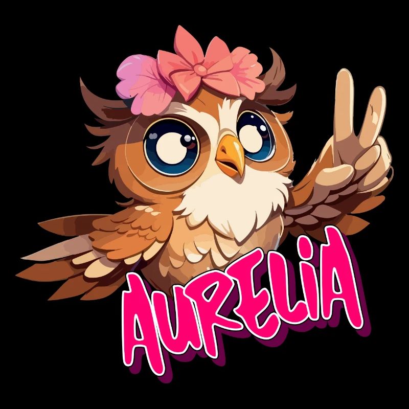 AURELIA - Schöner Mädchen Name mit süßer EULE