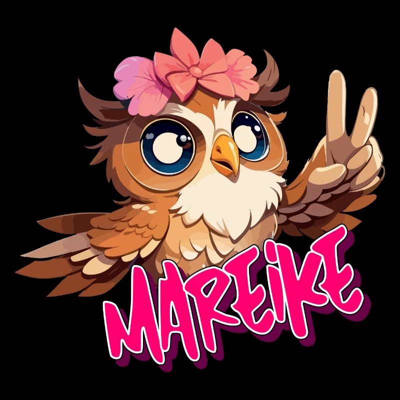 MAREIKE - Schöner Mädchen Name mit süßer EULE