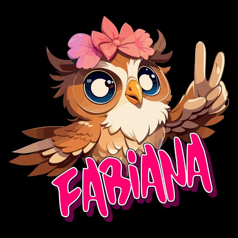 FABIANA - Schöner Mädchen Name mit süßer EULE