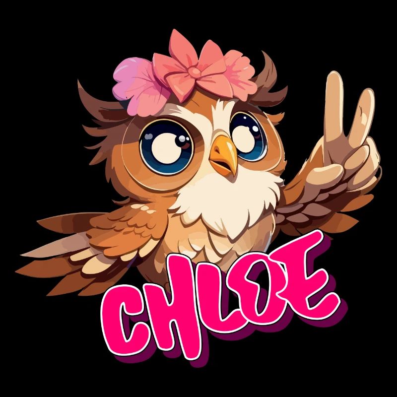CHLOE - Schöner Mädchen Name mit süßer EULE