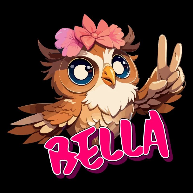 BELLA - Schöner Mädchen Name mit süßer EULE