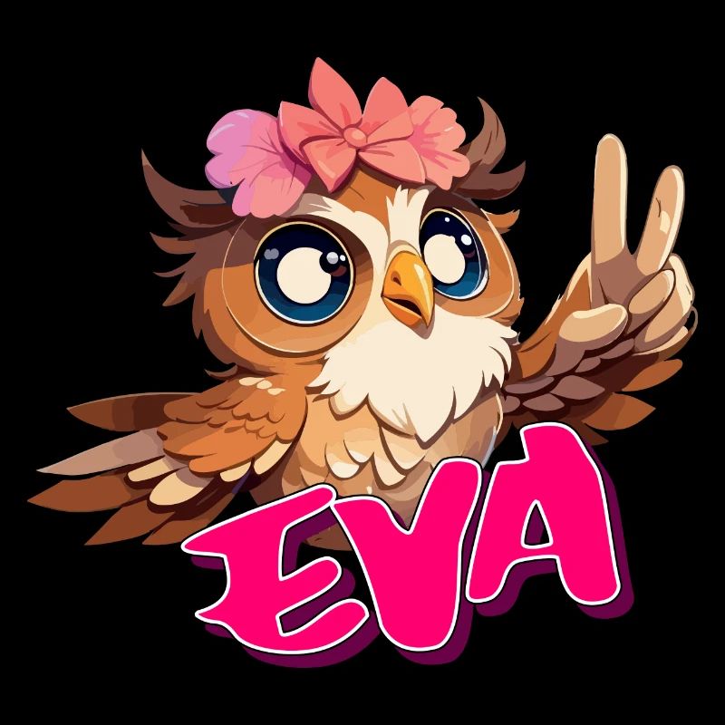 EVA - Schöner Mädchen Name mit süßer EULE