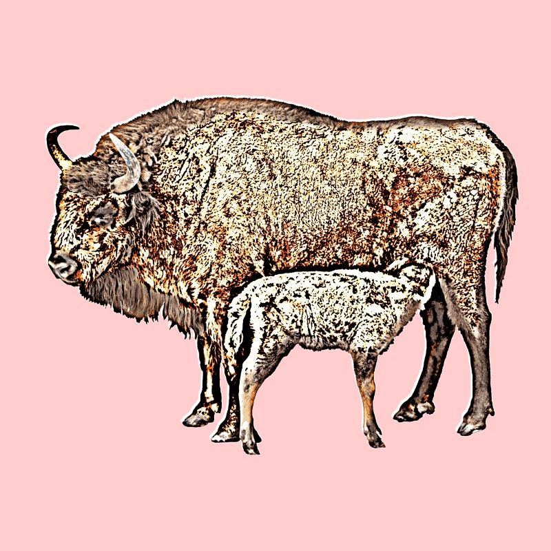 Bison mit Kalb