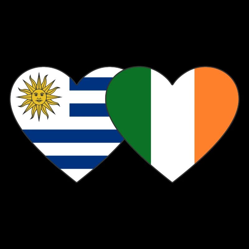 Uruguay Irlande Drapeau du cœur