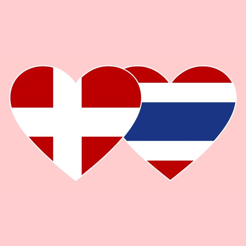 Coeur de drapeau du Danemark Thaïlande