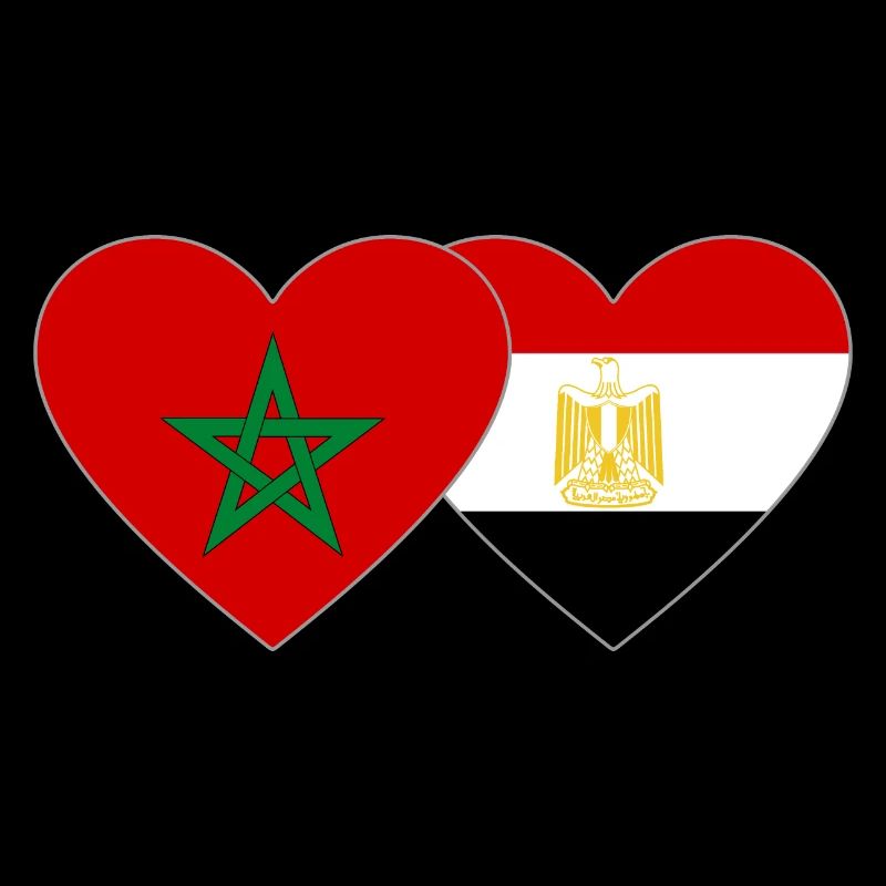 Maroc Egypte Drapeau Coeur