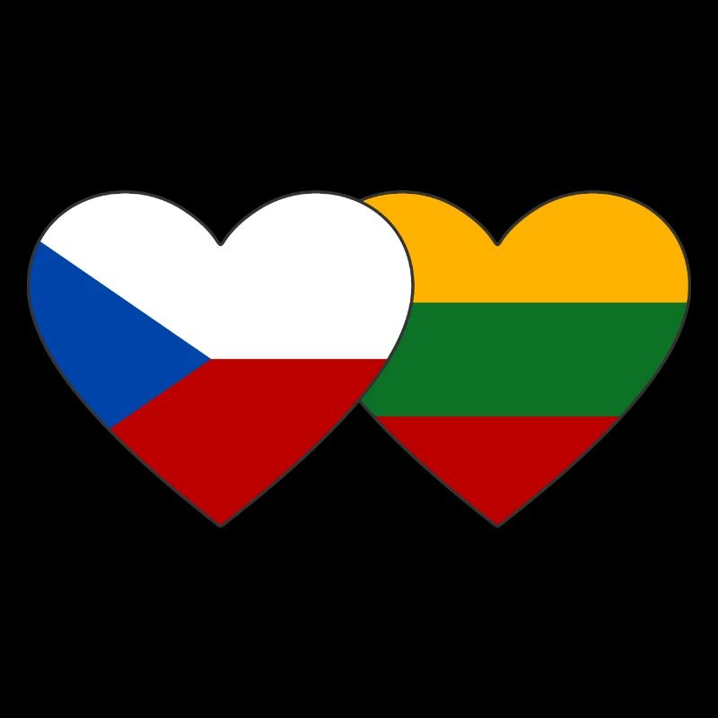 République tchèque Lituanie Drapeau Coeur