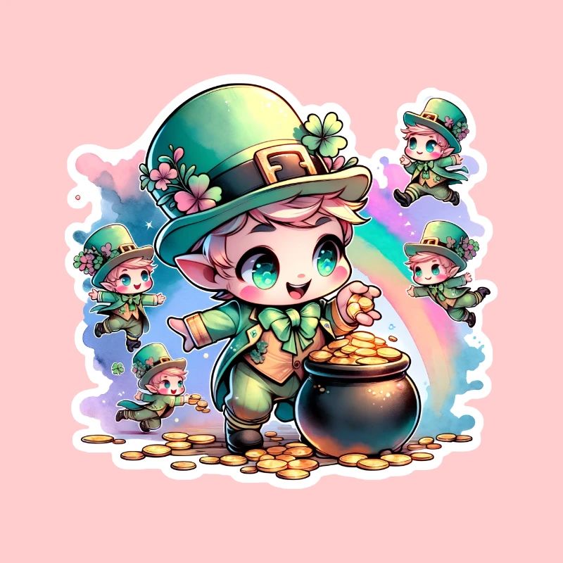 St. Patrick's Day Chibi Kobolde