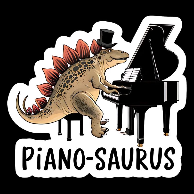 Pianosaurus Virtuoso Stégosaure avec piano à queue de pie