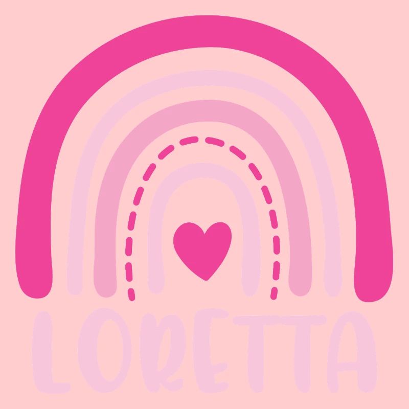 Loretta Pink Boho Regenbogen mit Herz