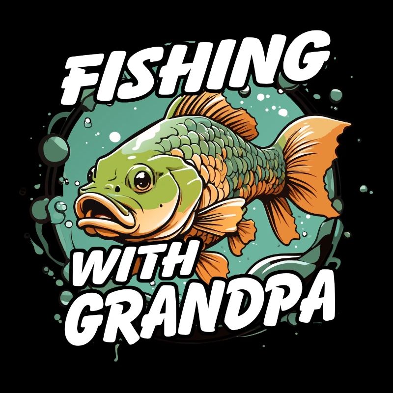 Pêche avec papa avec un design de poisson coloré