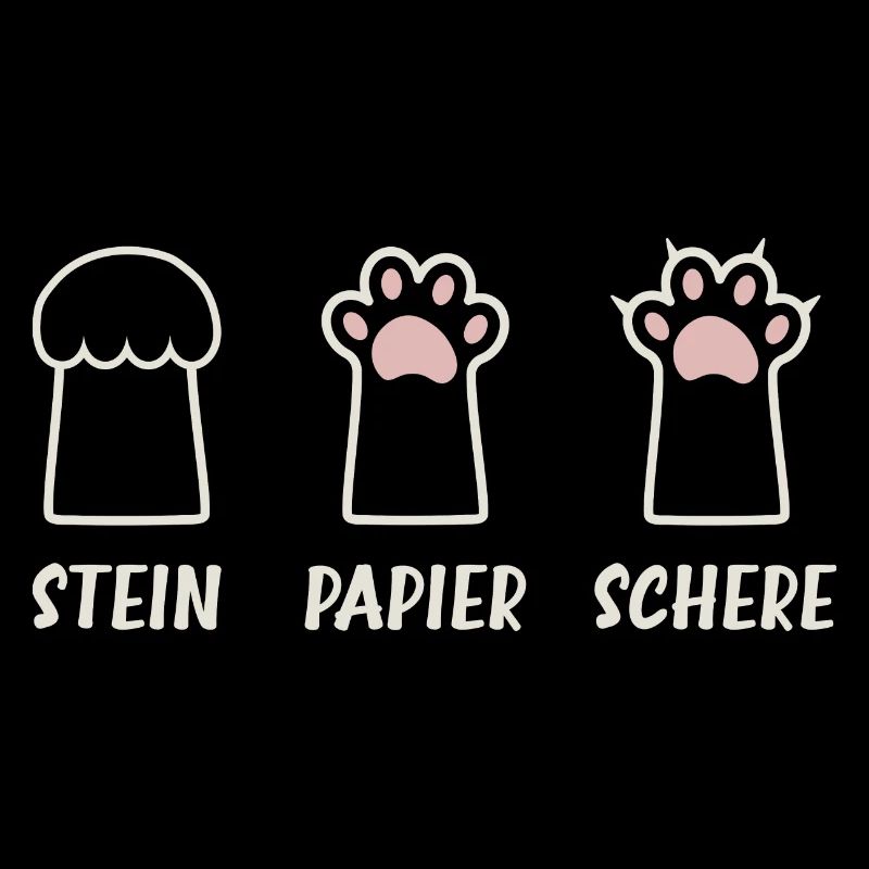 Schere Stein Papier Katzenpfote Katze
